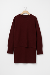 Miękki zestaw damski - sweter - mini spódnica Luo